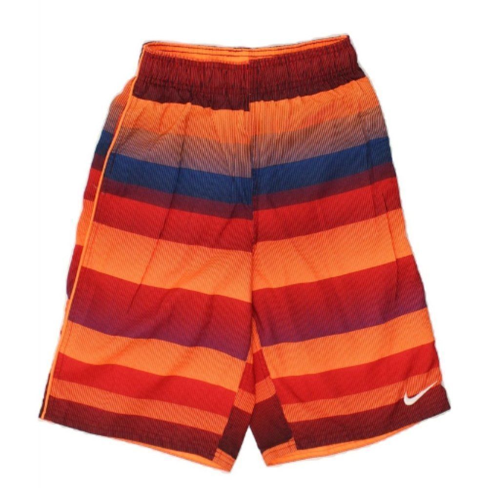 Nike Kids' Boy's Orange Striped Polyester Swim trunks Board Shorts Size XL